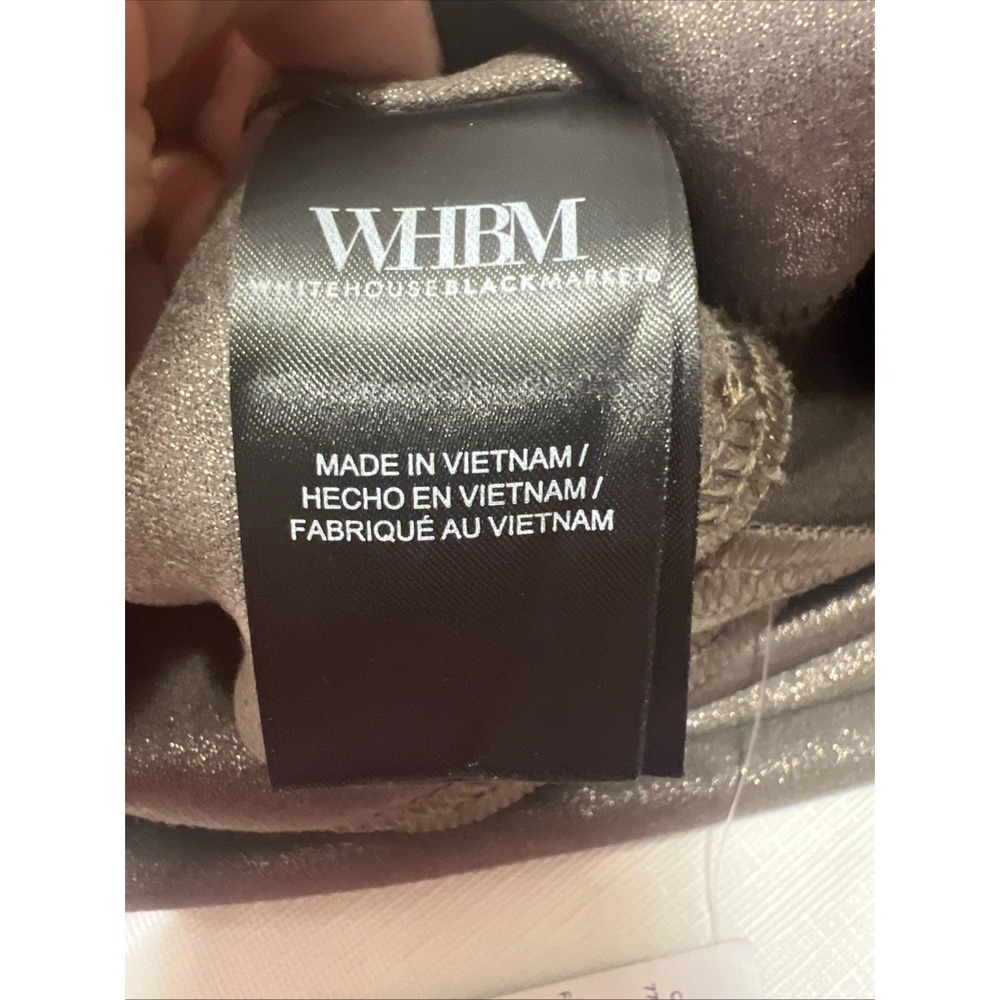 White House Black Market Runway Leggings Mink Taupe Foil Suede 0R 570336838 NEW - Picture 6 of 8